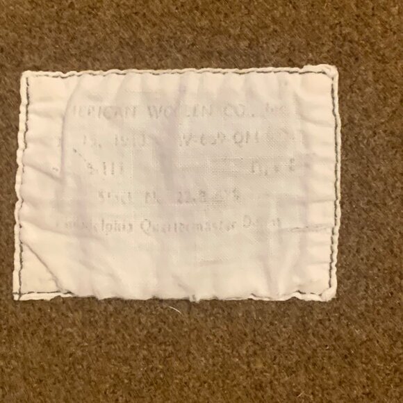 VTG 1943? Military Wool Blanket 76x59 Inch Brown Heavyweight American Woolen Co - Picture 5 of 9